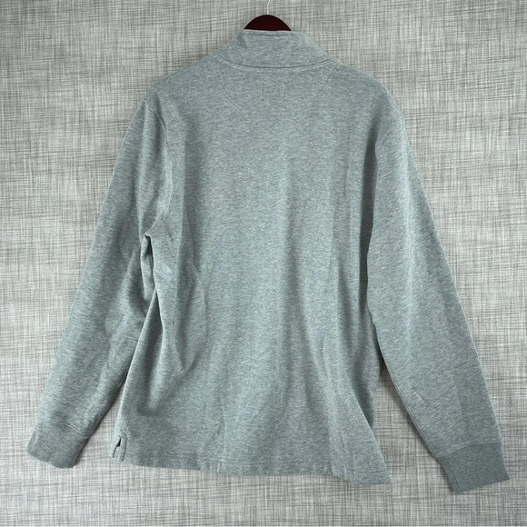 NWT J. Crew Mens Size L Authentic Fleece pullover sweatshirt gray 2327 - Picture 6 of 7